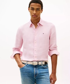 Heren overhemd lange mouw roze