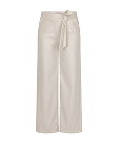 Lexie faux leather broek ecru