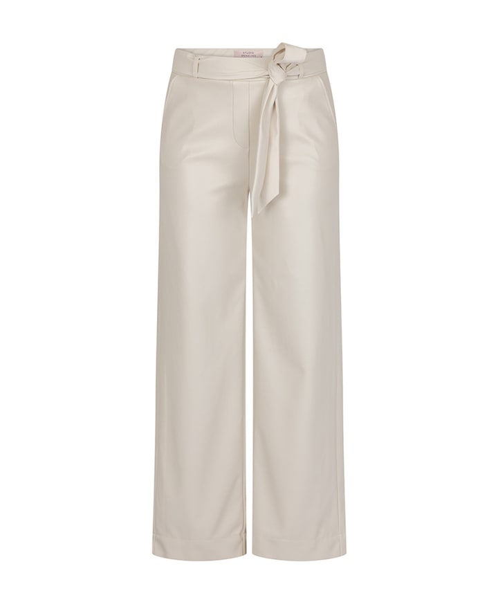 Lexie faux leather broek ecru