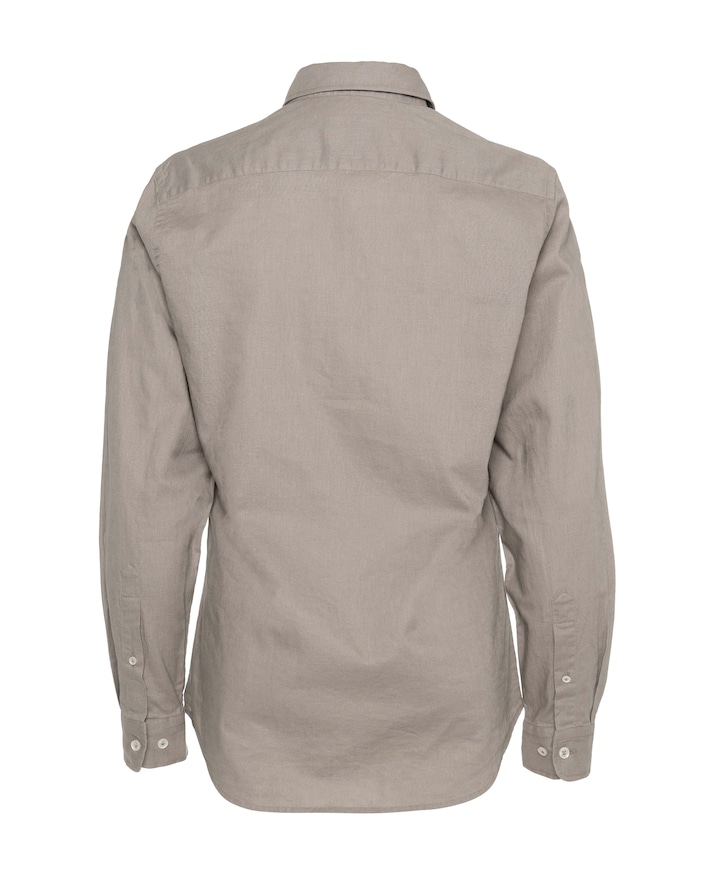 Heren overhemd lange mouw bruin