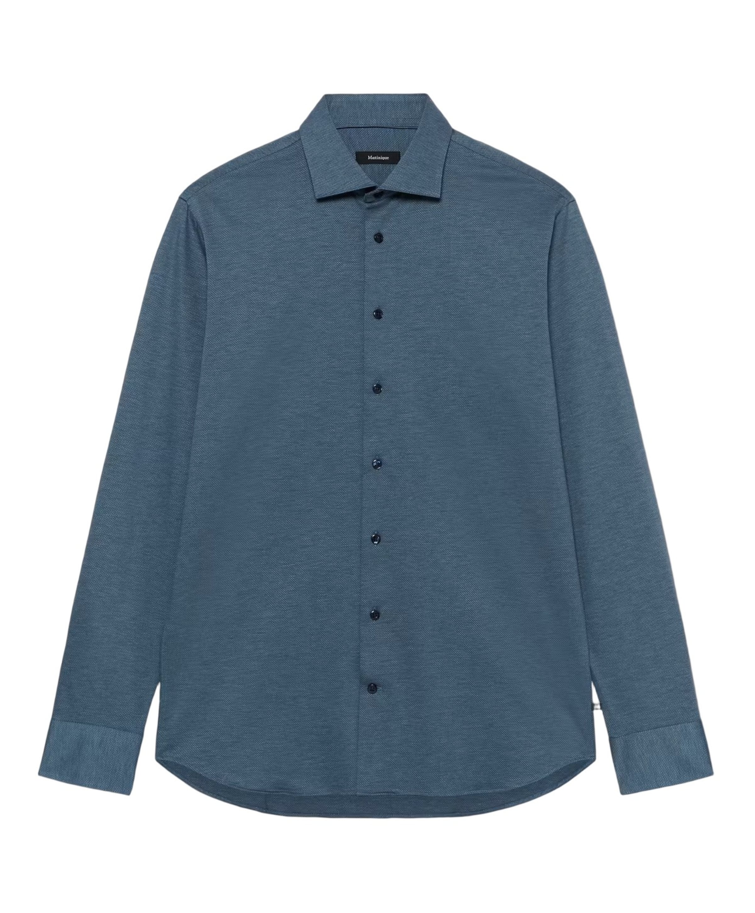 Heren overhemd lange mouw blauw