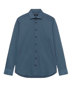 Heren overhemd lange mouw blauw