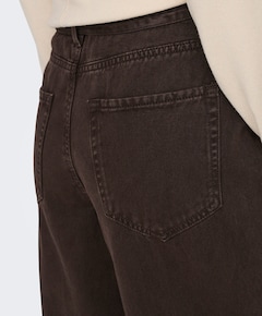 ONLGIANNA MW STRAIGHT DNM BROWN DNM dames jeans bruin