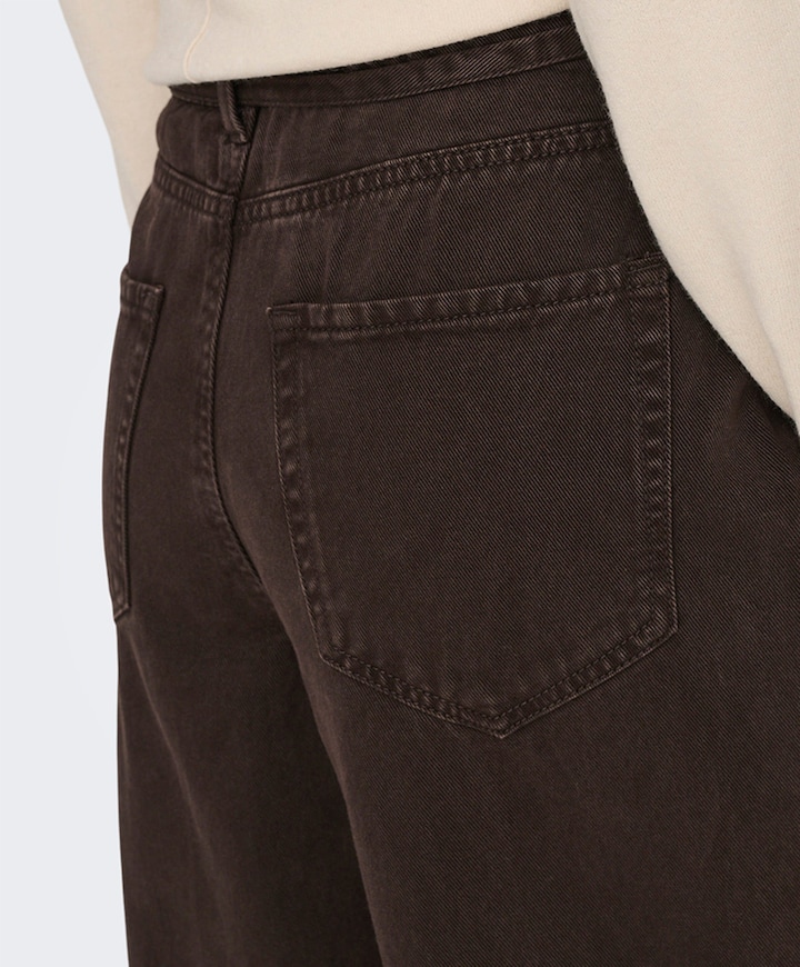 ONLGIANNA MW STRAIGHT DNM BROWN DNM dames jeans bruin