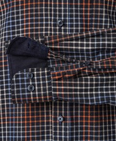 Heren overhemd lange mouw blauw