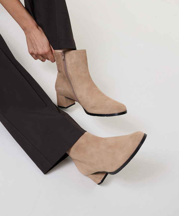 Milano dames enkellaarzen beige