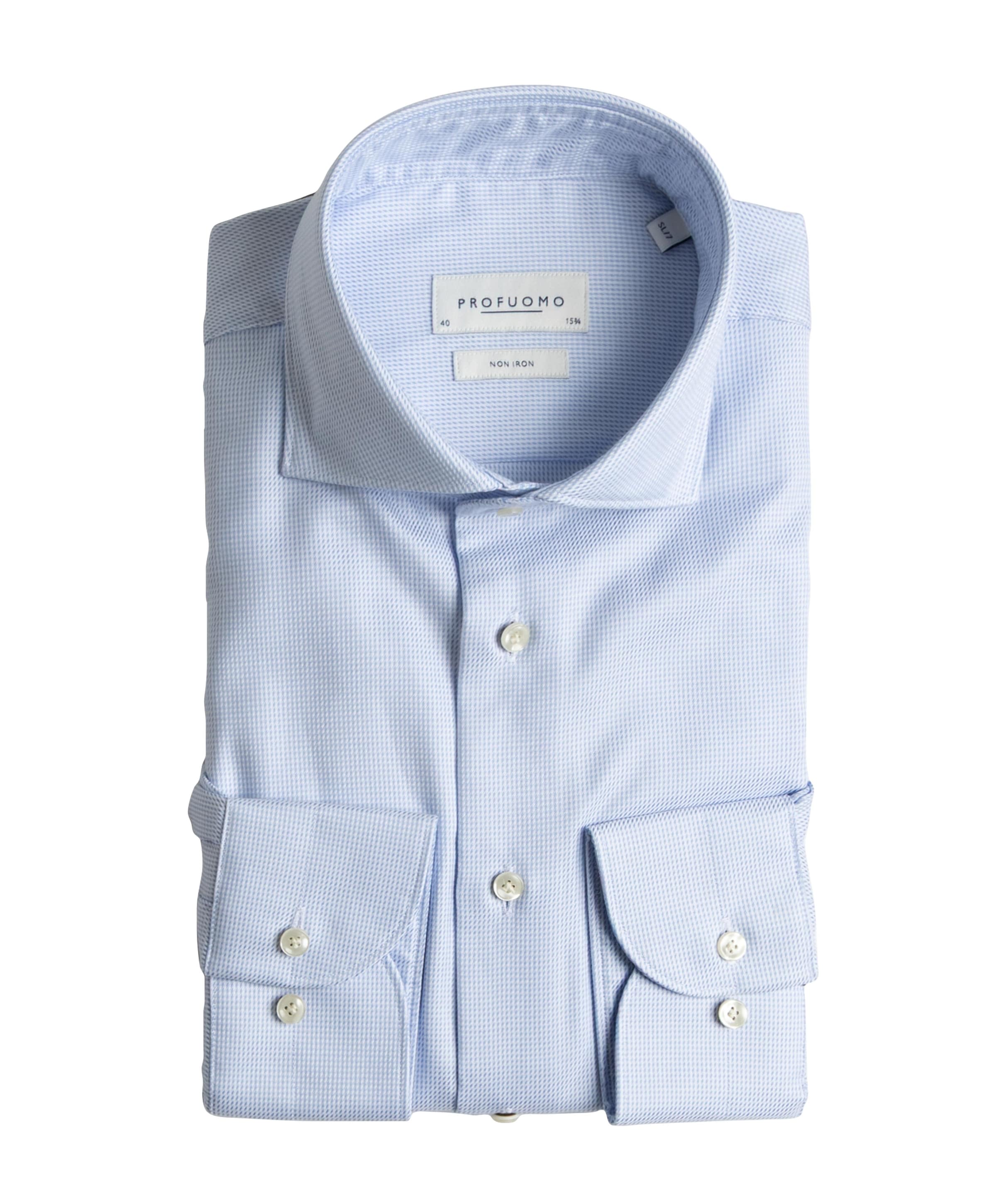 Heren overhemd extra lange mouw blauw