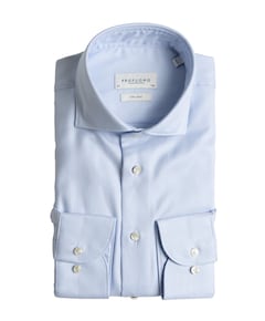 Heren overhemd extra lange mouw blauw