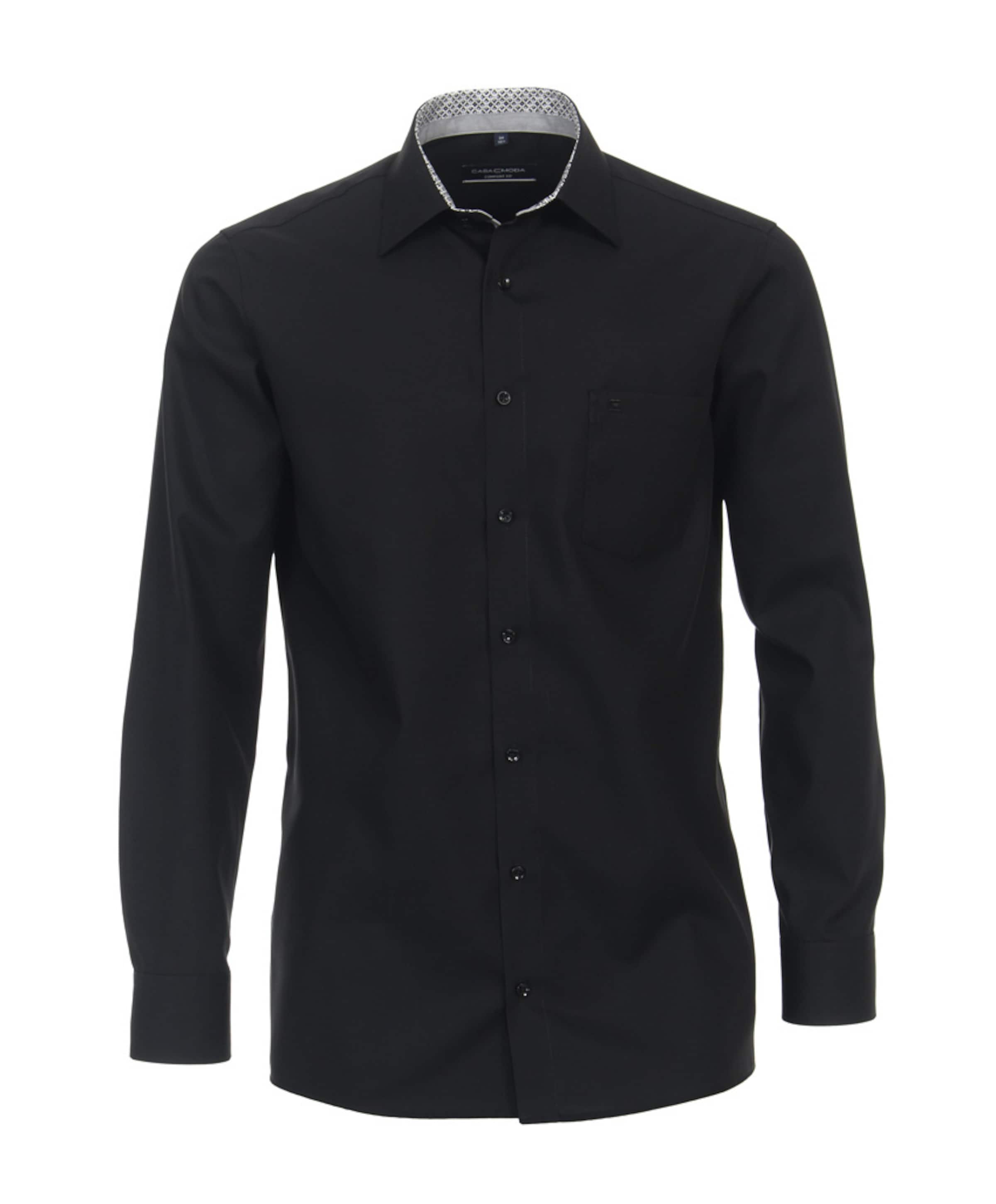 Heren overhemd lange mouw zwart