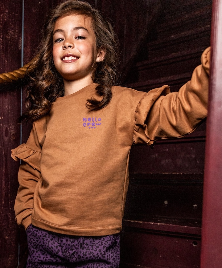 Meisjes sweater bruin