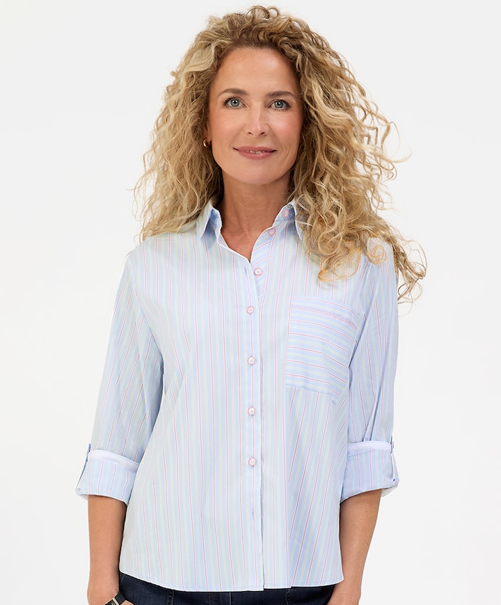 Dames blouse blauw