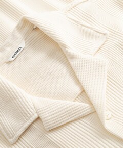 Heren overhemd korte mouw ecru