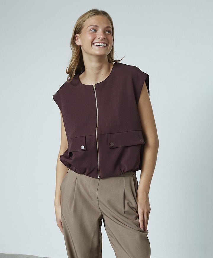 Dames gilet bordeaux