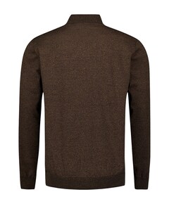 Heren trui met rits bruin