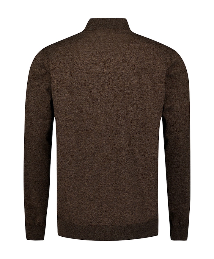 Heren trui met rits bruin