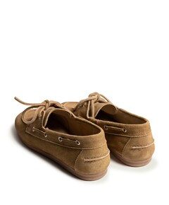 Brushed boat mocassins beige