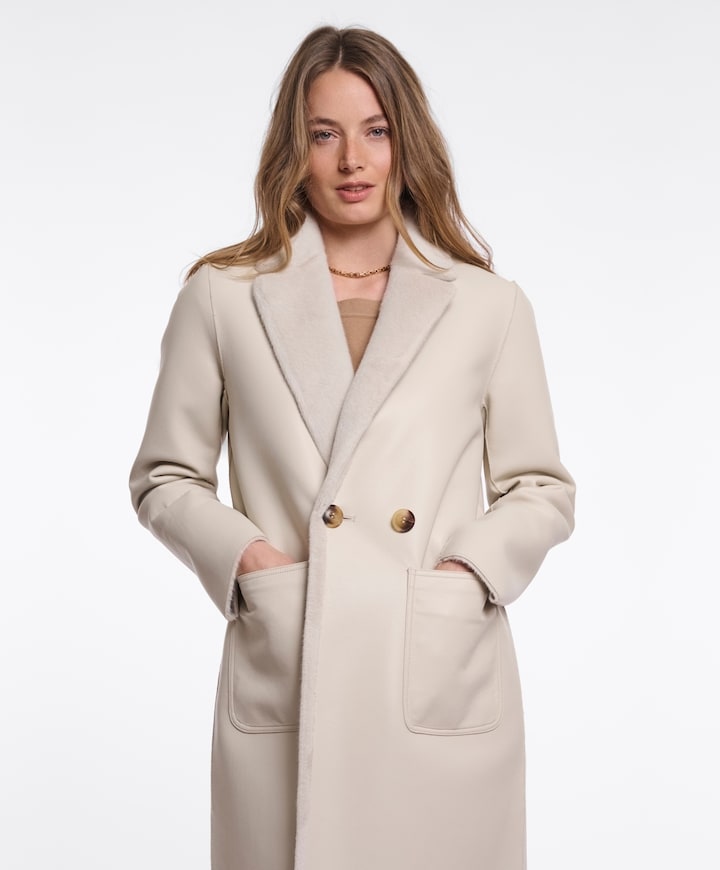 Dames jas reversible ecru