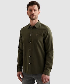 Heren overhemd lange mouw groen