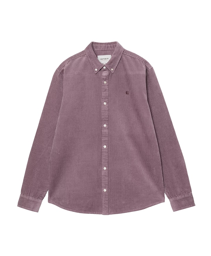 Heren overhemd lange mouw paars