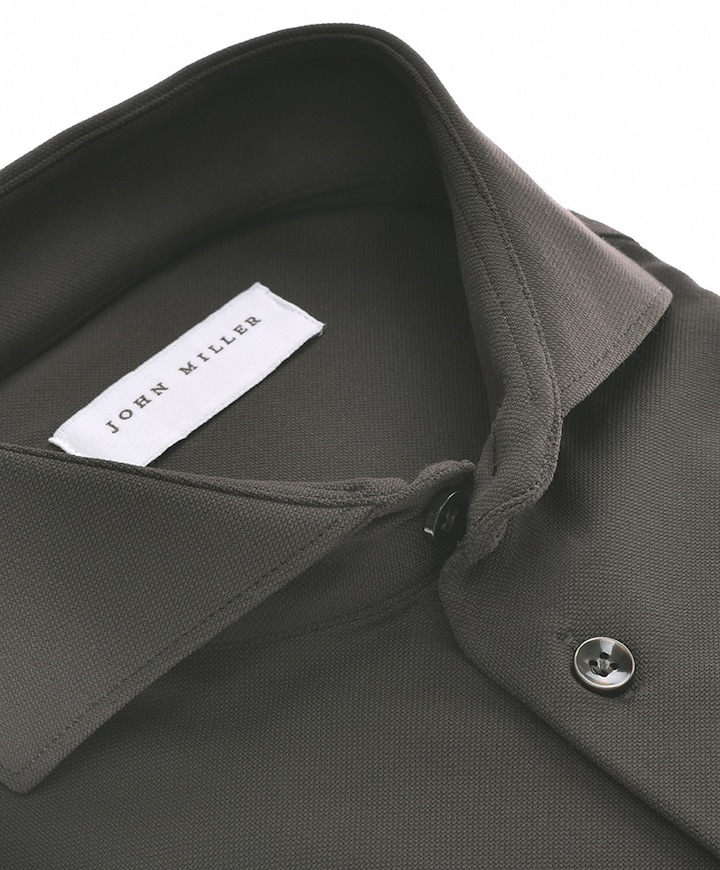 Heren overhemd lange mouw groen