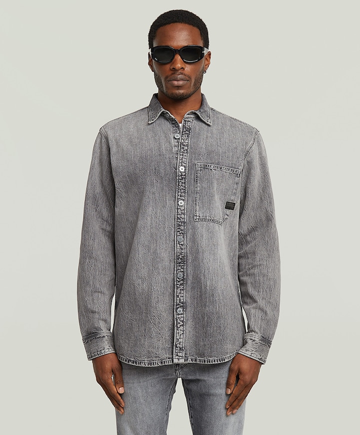 Overhemd lange mouw grijs