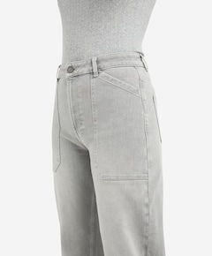 Cargobroek met laag kruis dames jeans grijs