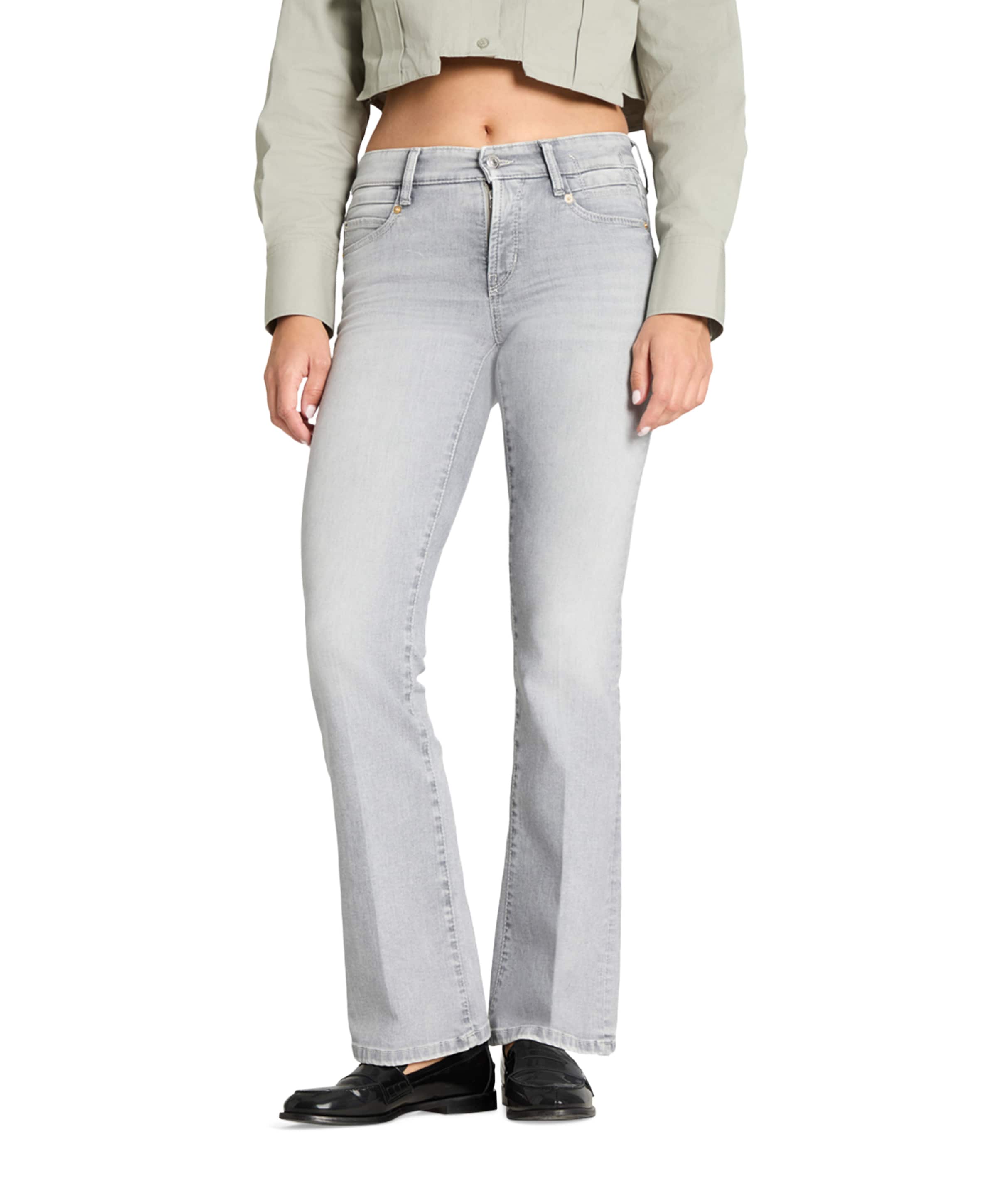Paris flared dames jeans grijs