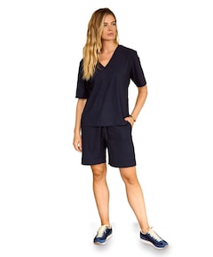 City dames bermuda blauw