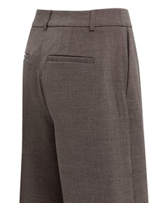 Geweven met hoge taille dames bermuda bruin