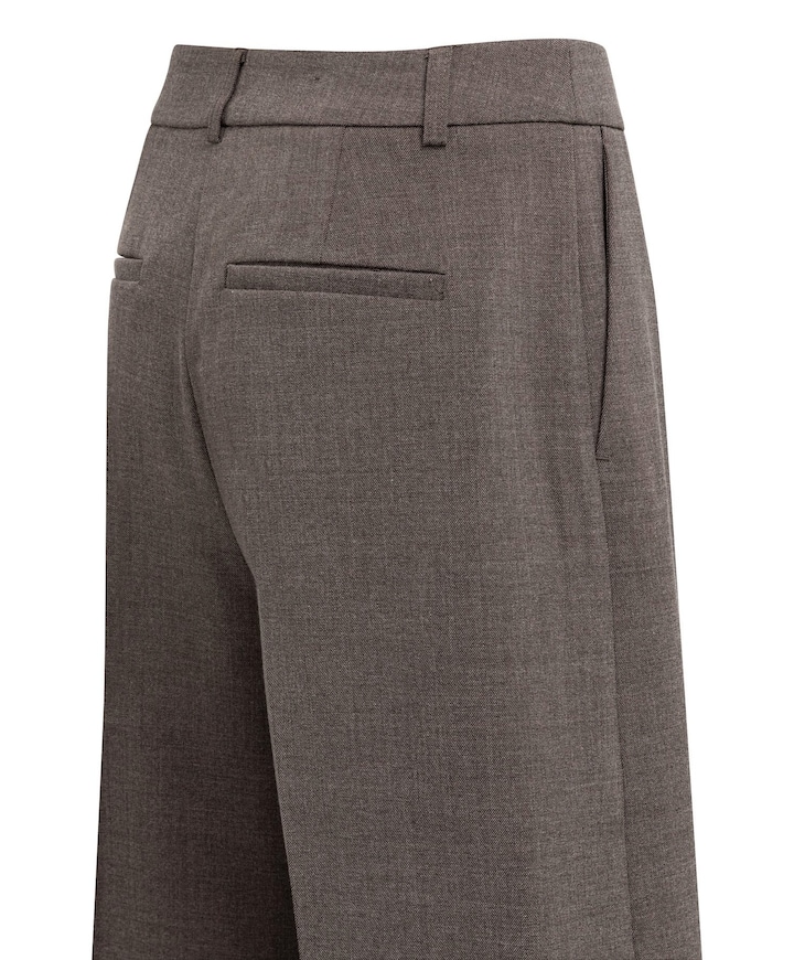 Geweven met hoge taille dames bermuda bruin