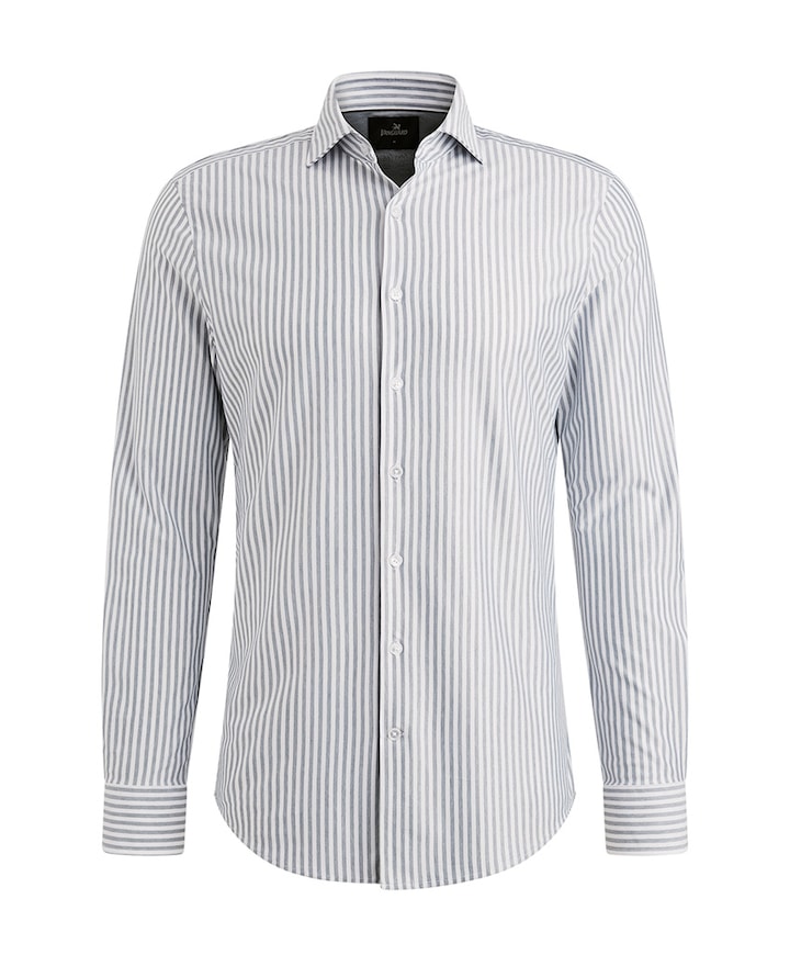 Heren overhemd lange mouw blauw