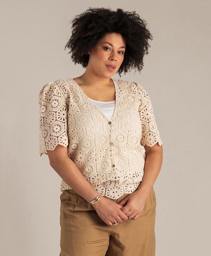 Dames vest beige