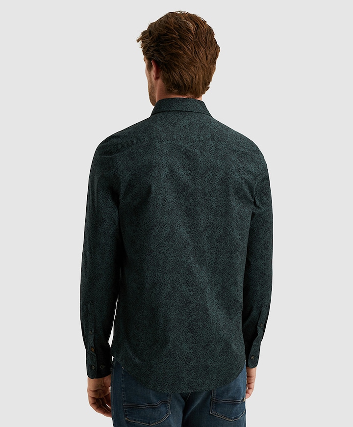 Heren overhemd lange mouw blauw