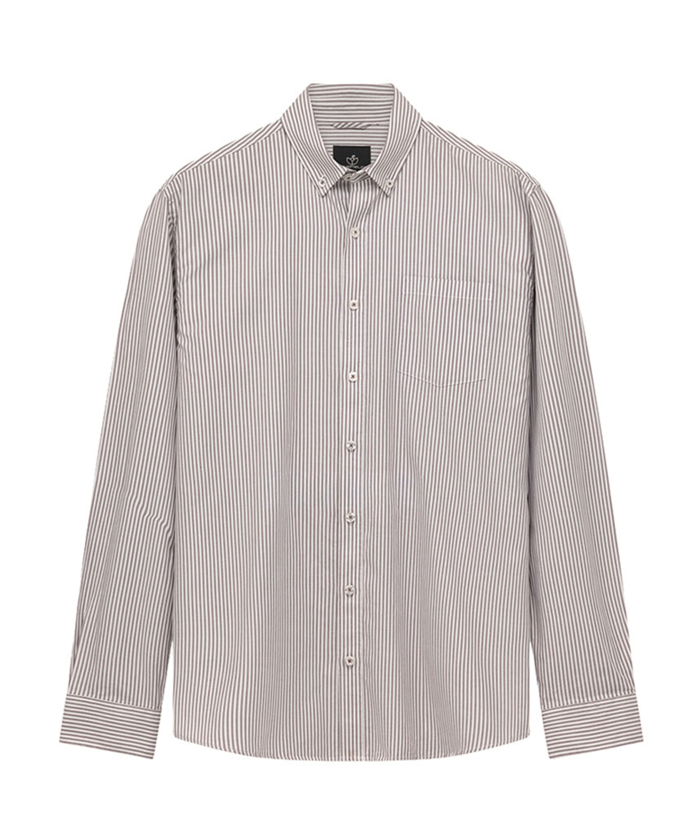 Heren overhemd lange mouw paars