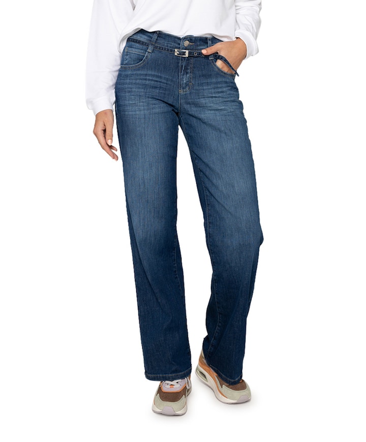 LIZ BELT dames jeans blauw