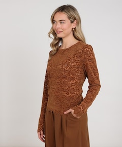 Dames top bruin