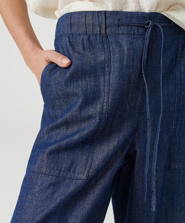 Melane line dames broek blauw