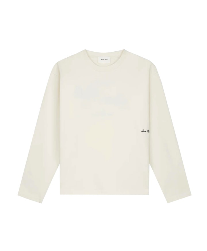 Heren longsleeve ecru