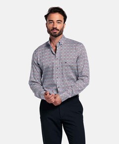 Heren overhemd lange mouw bruin