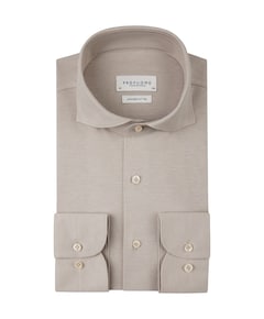 Heren overhemd lange mouw beige