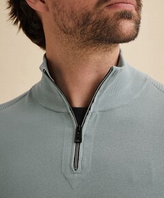 Heren trui met rits blauw