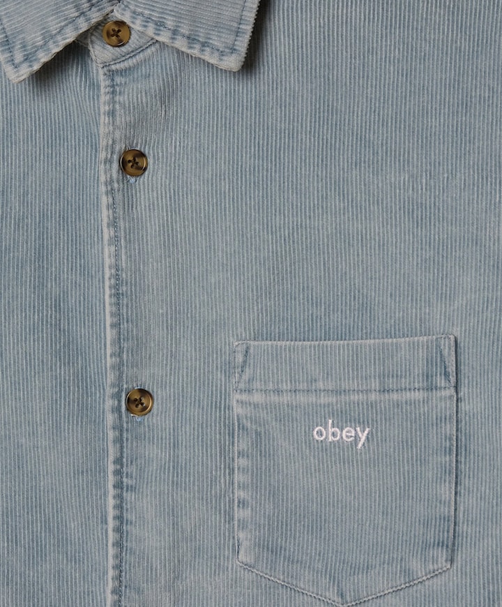 Obey Buckley Corduroy Woven overshirt blauw