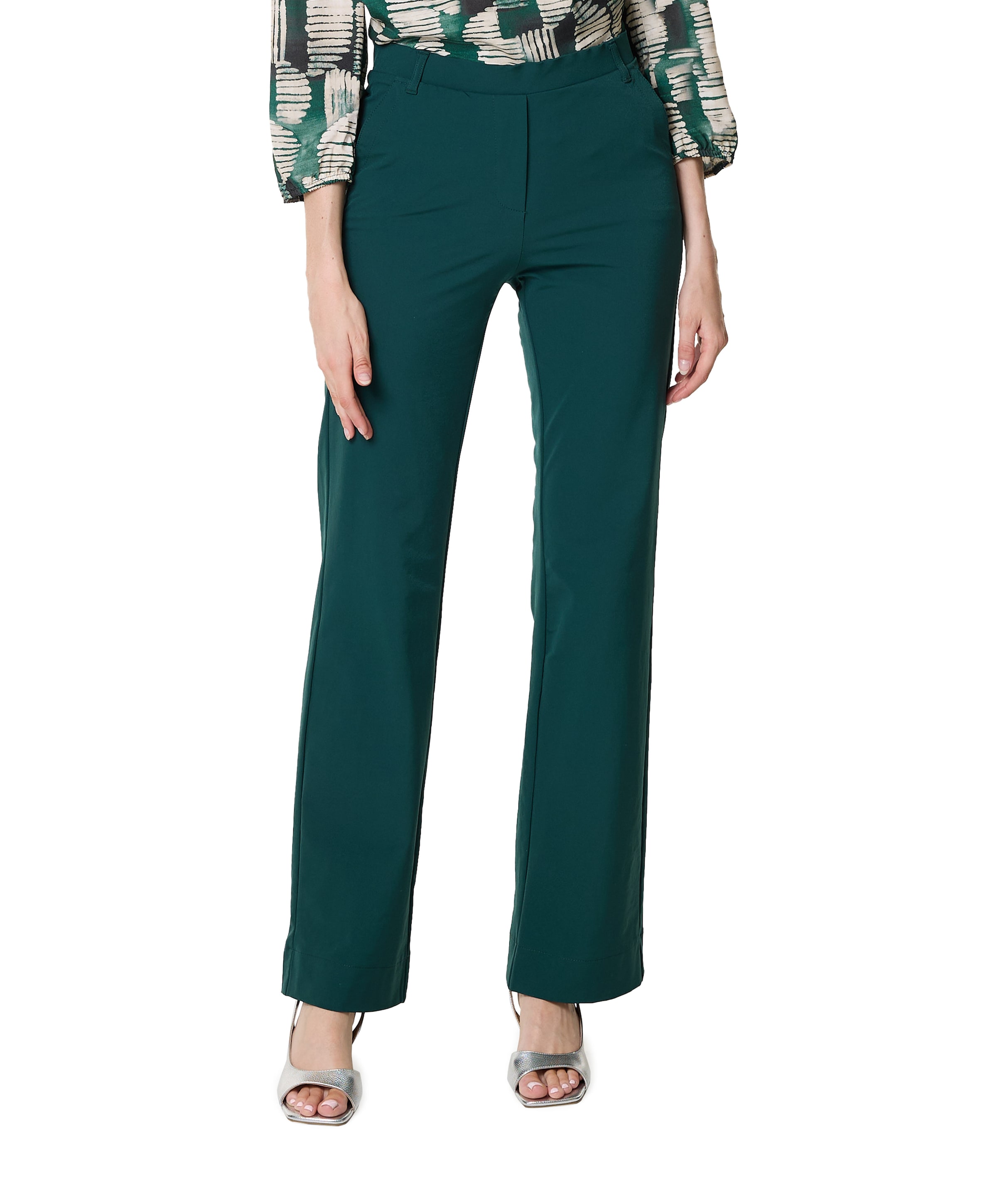 Wide leg travel dames broek groen