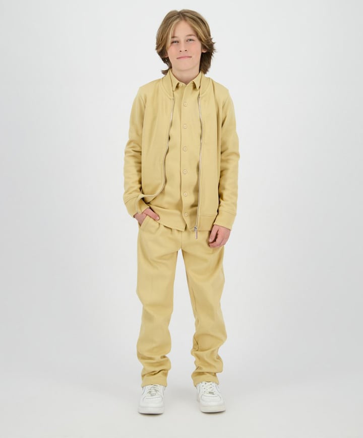 Jongens overhemd lange mouw beige