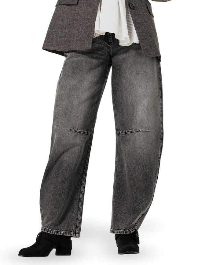 Broek-jeans-effen-baggy dames jeans grijs