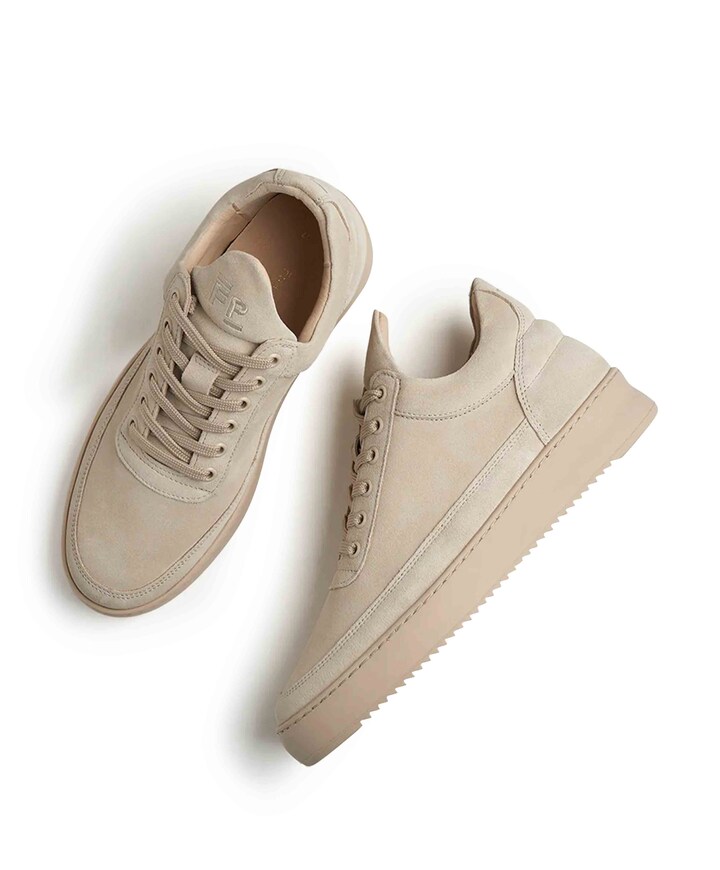 Low top suede  sneakers beige