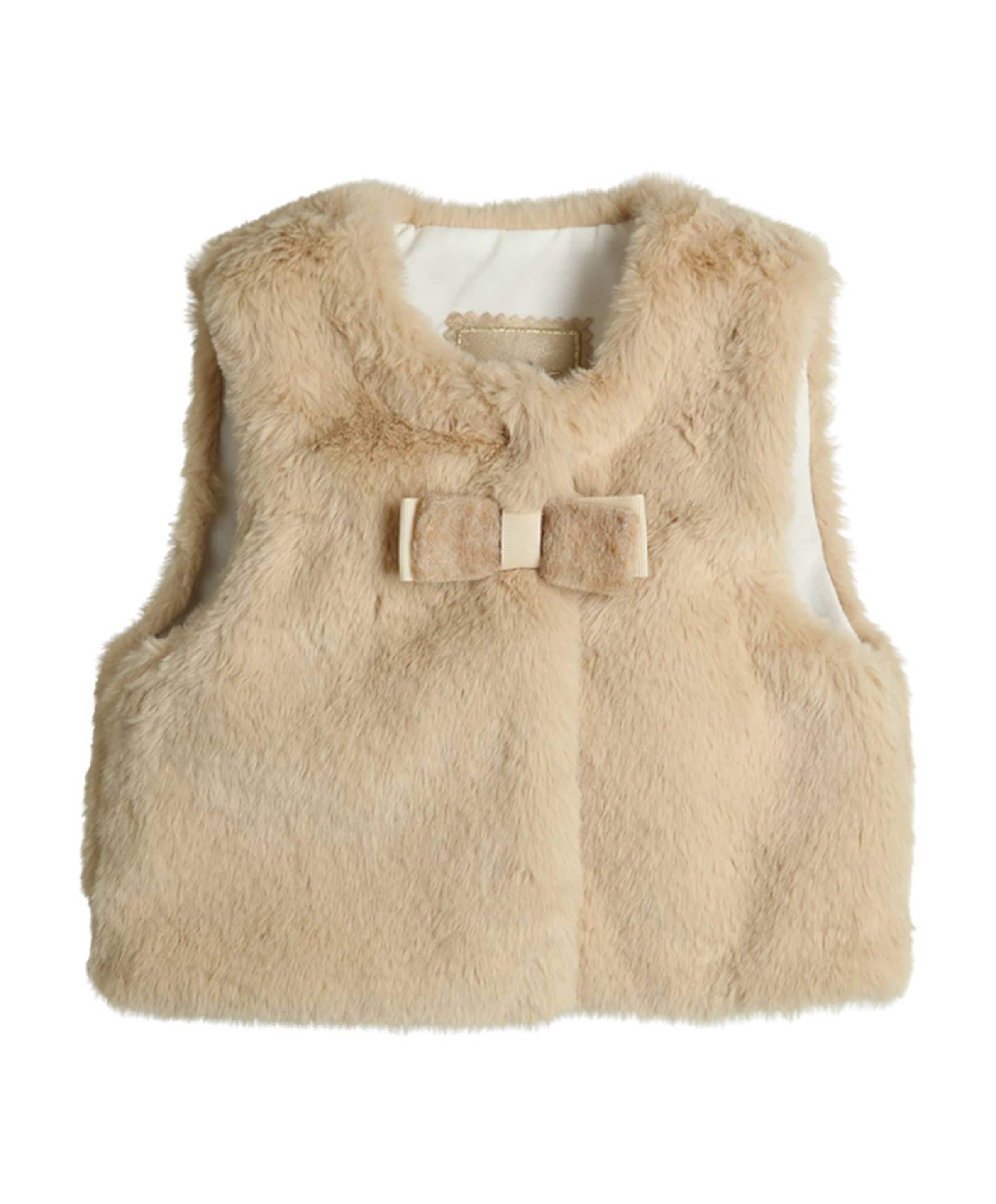 Meisjes gilet beige