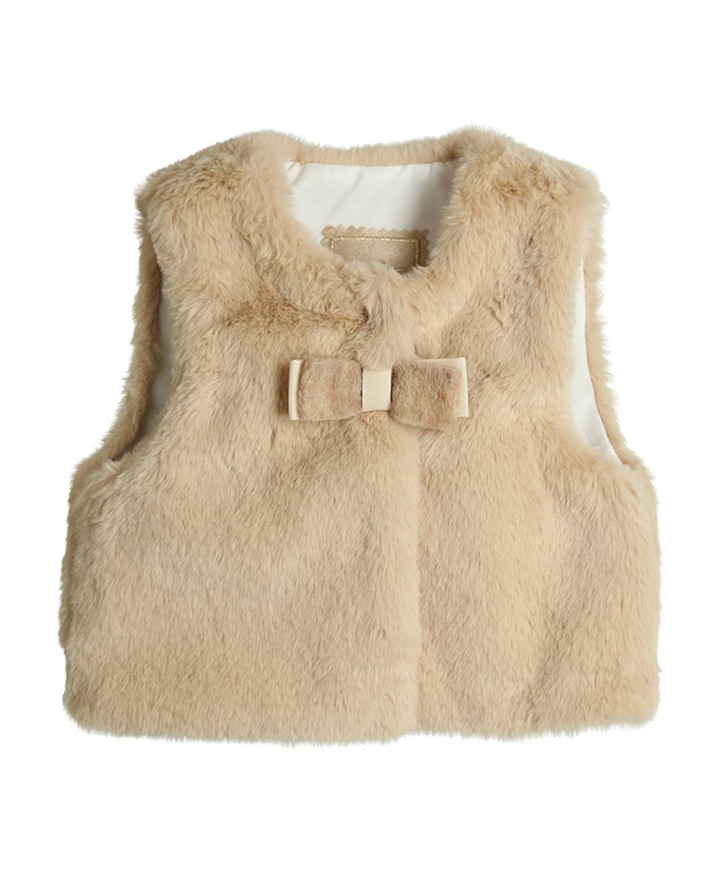 Meisjes gilet beige