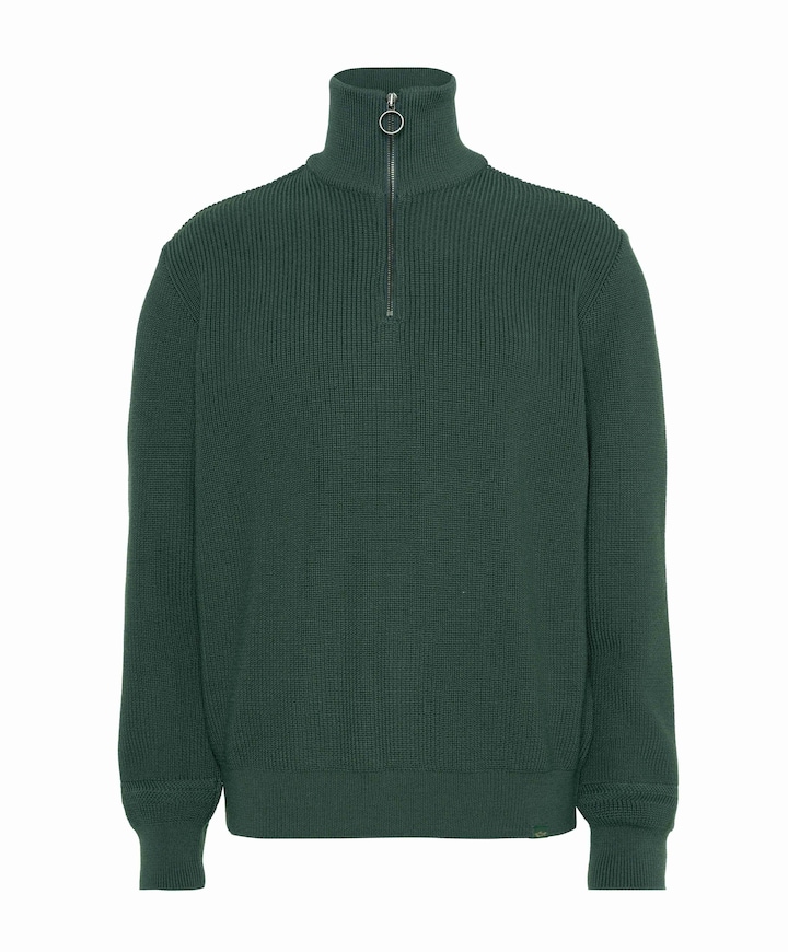 Trui met rits groen