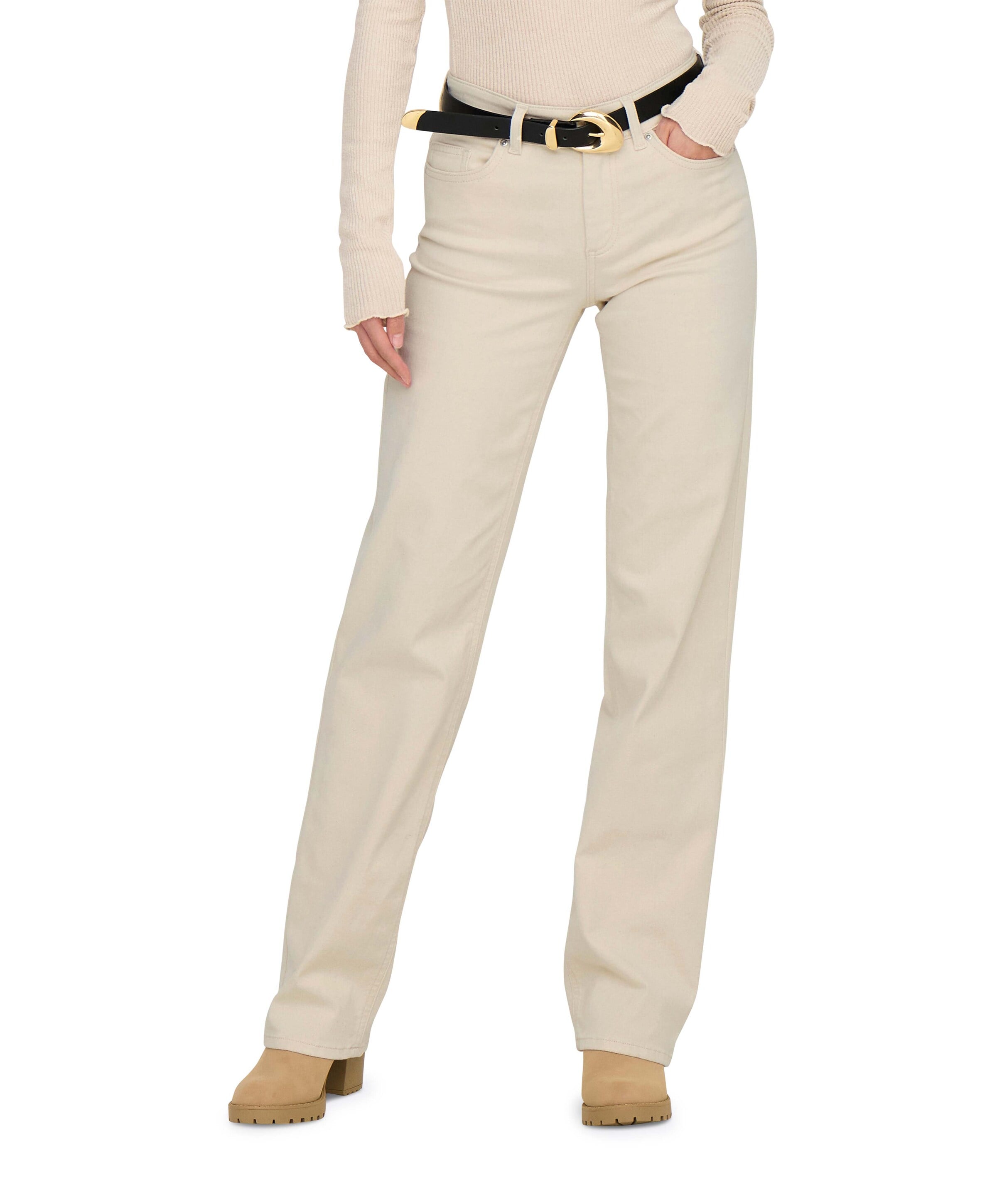 ONLBLUSH MID STRAIGHT DNM DOT NOOS dames jeans ecru